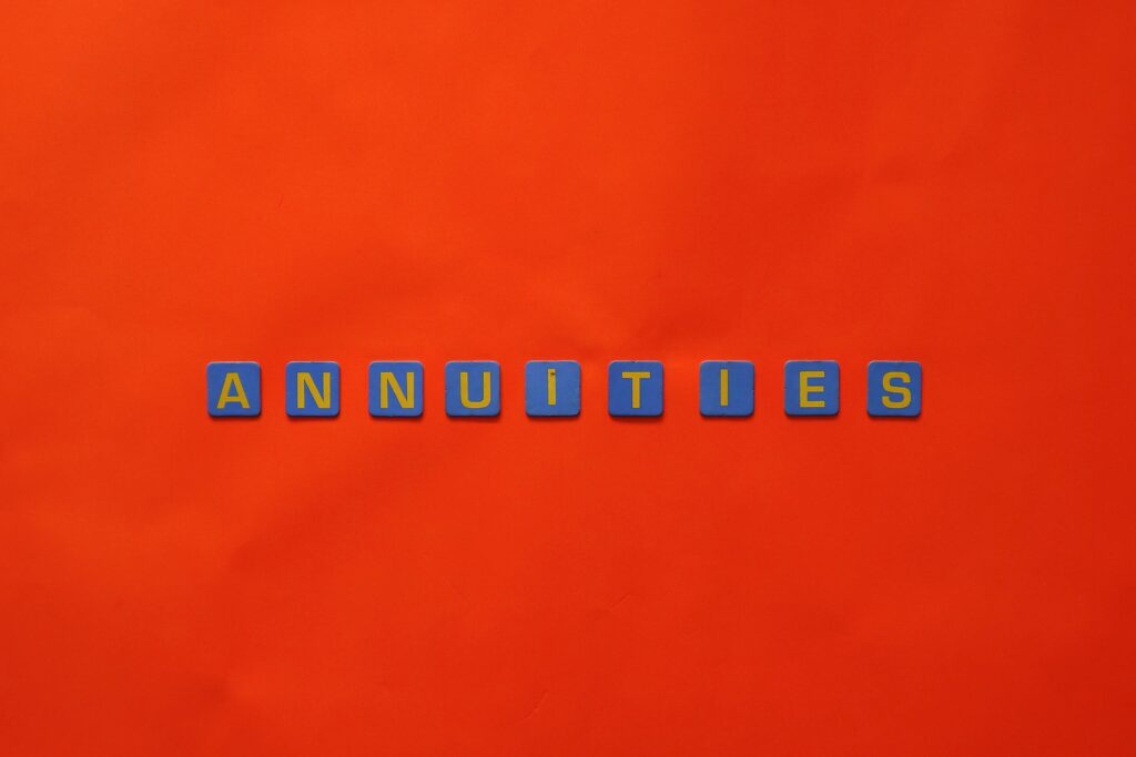 Annuities on red background